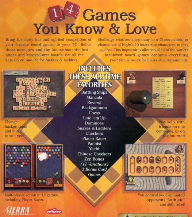 Hoyle Board Games 1998 PC CD 14 classic family game collection