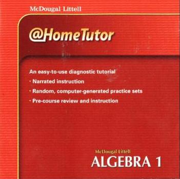McDougal Littell Algebra 1 @Home Tutor PC MAC CD learn math concepts
